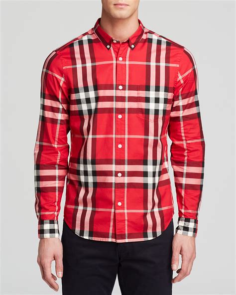 burberry cambridge button-down shirt|burberry check button up shirt.